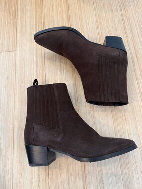 rag & bone Pointed Toe Mocha Suede Heeled Booties Size 8.5US / 38.5EU